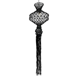 Φωτιστικό Οροφής Μακραμέ 3-10-889-0015 Φ41x105cm 1xE27 10W Black Inart