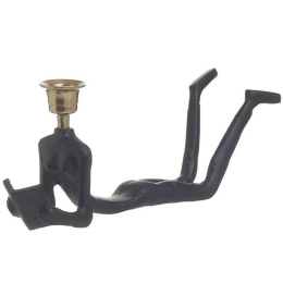 Κηροπήγιο Αναγνώστης 3-70-893-0011 28x8x12cm Black-Gold Inart Αλουμίνιο
