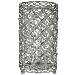 Κηροπήγιο 3-70-739-0073 Φ11x20cm Silver Inart Μέταλλο,Γυαλί