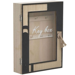 Κλειδοθήκη 3-70-874-0113 20x26x6cm Natural-Black Inart Ξύλο