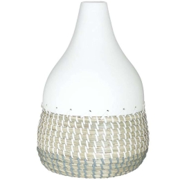Βάζο 3-70-564-0099 Φ20x30cm Multi Inart Bamboo,Ψάθα