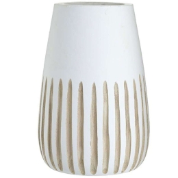 Βάζο 3-70-804-0065 15x16x30cm Natural-White Inart Ξύλο