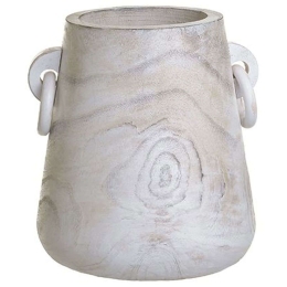 Βάζο 3-70-739-0123 Φ16x24cm White-Beige Inart Ξύλο