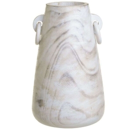 Βάζο 3-70-739-0124 Φ18x29cm White-Beige Inart Ξύλο