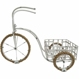 Ανθοστήλη Ποδήλατο 3-70-907-0196 58x23x42cm White-Natural Inart Μέταλλο