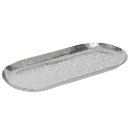 Διακοσμητική Πιατέλα 3-70-357-0254 37x16x2cm Silver Inart Αλουμίνιο