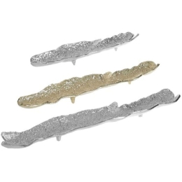Διακοσμητικές Πιατέλες (Σετ 3Τμχ) 3-70-983-0080 65x12x5cm Silver-Gold Inart Αλουμίνιο