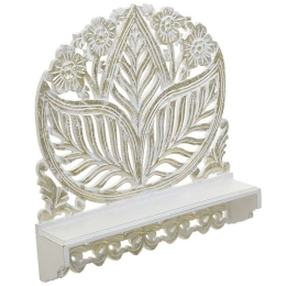 Ράφι Τοίχου Ξυλόγλυπτο 3-70-536-0113 60x14x60cm White-Gold