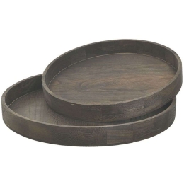 Δίσκοι Σερβιρίσματος (Σετ 2Τμχ) 6-70-771-0004 Φ61x6cm Brown Click Ξύλο