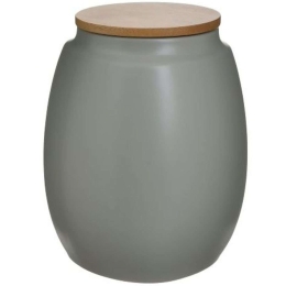 Βάζο Αποθήκευσης 6-60-103-0008 Φ15x17cm 2lt Natural-Grey Click Κεραμικό,Ξύλο