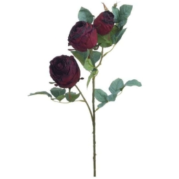 Διακοσμητικό Κλαδί-Λουλούδι 3-85-397-0006 65cm Green-Bordo Inart Πλαστικό