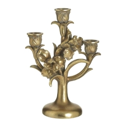 Κηροπήγιο 3 Θέσεων 3-70-446-0104 19x11x28cm Gold Inart Ρητίνη