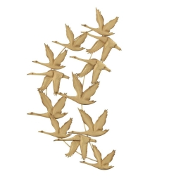 Διακοσμητικό Τοίχου Πουλιά 3-70-120-0074 51x2x85 Gold Inart Μέταλλο