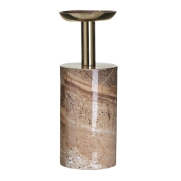 Κηροπήγιο Μεταλλικό 3-70-650-0045 10x28 Beige-Gold Inart Μέταλλο