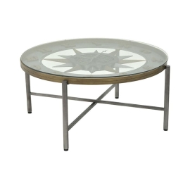 Τραπεζάκι Σαλονιού - Ρολόϊ 3-50-479-0086 108x47 Grey-Gold Inart