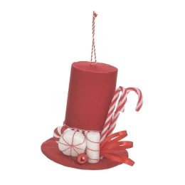 Στολίδι Καπέλο 2-70-769-0073 Φ14x14cm Red-White Inart