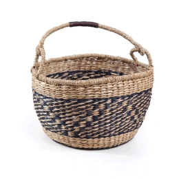 Καλάθι Διακοσμητικό Herbal L 0680052 35x35x20cm Black-Natural Soulworks Seagrass