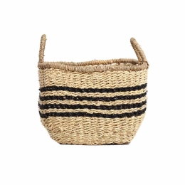 Καλάθι Διακοσμητικό Hollie S 0550049 32x25x31cm Black-Natural Soulworks Seagrass