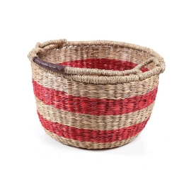 Καλάθι Διακοσμητικό Rossi L 0680087 35x35x20cm Red-Natural Soulworks Seagrass