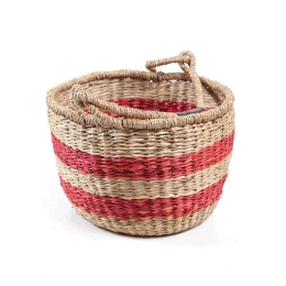 Καλάθι Διακοσμητικό Rossi M 0680088 30x30x18cm Red-Natural Soulworks Seagrass