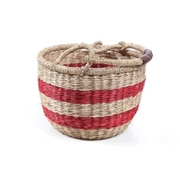 Καλάθι Διακοσμητικό Rossi S 0680089 25x25x16cm Red-Natural Soulworks Seagrass