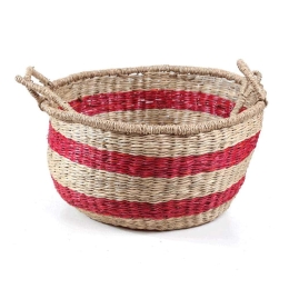Καλάθι Διακοσμητικό Rossi XL 0680086 40x40x22cm Red-Natural Soulworks Seagrass