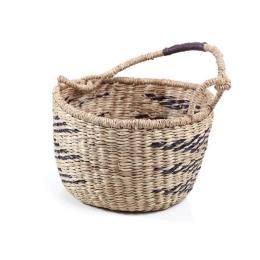 Καλάθι Διακοσμητικό Sandal M 0680063 30x30x18cm Black-Natural Soulworks Seagrass