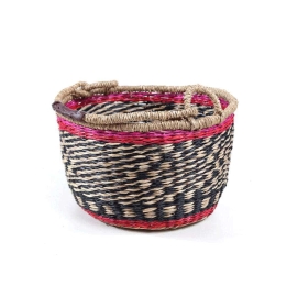Καλάθι Διακοσμητικό Storm M 0680068 30x30x18cm Fuchsia-Multi Soulworks Seagrass