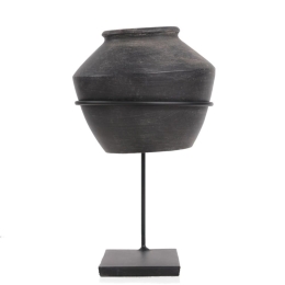 Βάζο Με Βάση 0490130 20x20x33  Black Soulworks Κεραμικό