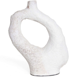 Διακοσμητικό Βάζο Damon 0750001 25,5x9x31cm White Soulworks Πηλός