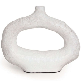 Διακοσμητικό Βάζο Minta 0750002 34x7,5x26,5cm White Soulworks Πηλός