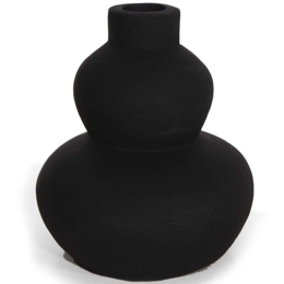 Διακοσμητικό Βάζο Paeon 0750004 20,5x19cm Black Soulworks Πηλός