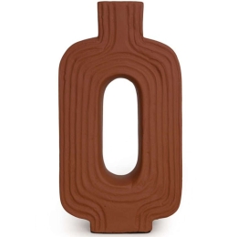Διακοσμητικό Βάζο Leda 0750005 20,5x7,5x36cm Terracotta Soulworks Πηλός