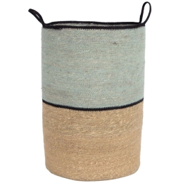 Καλάθι Iker 840004 33x33x50cm Medium Natural-Blue Soulworks Seagrass