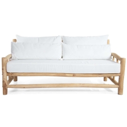 Καναπές Διθέσιος Napoli 780001 180x90x80cm Με Μαξιλάρια Natural-White Soulworks Διθέσιος