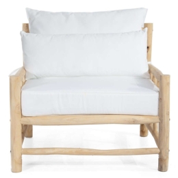 Πολυθρόνα Napoli 780002 90x90x80cm Με Μαξιλάρια Natural-White Soulworks