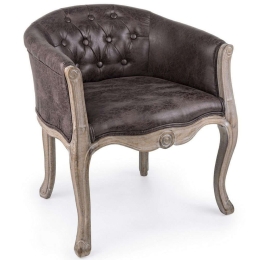 Πολυθρόνα Diva 0743256 60x60x70 Dark Grey Ξύλο,Ύφασμα