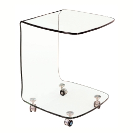 Τραπεζάκι Glasser Clear  ΕΜ726 45X45X60 cm Σετ 2τμχ