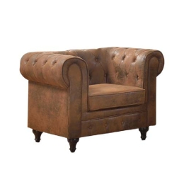 Πολυθρόνα Chesterfield Brown E942,1 110X82X77 cm Ξύλο,Ύφασμα