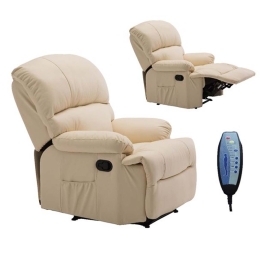 Πολυθρόνα Massage Space Pu Μπεζ 88x93x102 cm Τεχνόδερμα