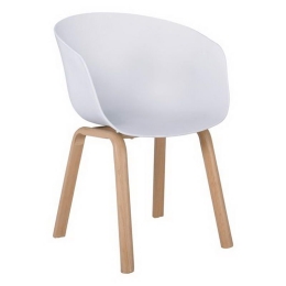 Πολυθρόνα Optim ΕΜ140,1Μ 54x51x79cm Natural-White Σετ 4τμχ Μέταλλο,Πολυπροπυλένιο