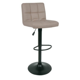 Σκαμπό Μπαρ Lino Cappuccino/Βαφή Μαύρη ΕΜ412,5Μ 44x50x62 Σετ 2τμχ Μέταλλο,Τεχνόδερμα