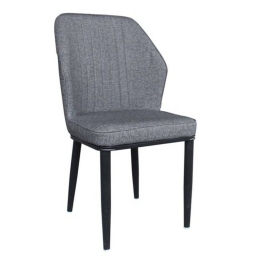 Καρέκλα Delux Anthracite ΕΜ156,1 49x51x89cm Σετ 6τμχ Μέταλλο,Τεχνόδερμα