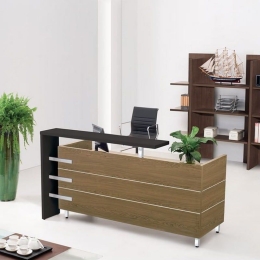 Γραφείο Reception Proline 180x75x110cm Wallnut/Black