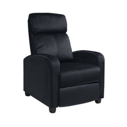 Πολυθρόνα Porter Relax Black Velure Ε9781,1 68x86x99cm Βελούδο