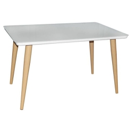 Τραπέζι Union ΕΜ833,2 130x80x75cm 130x80cm Βαφή Natural-Glass White Μέταλλο,Γυαλί