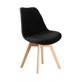 Καρέκλα Martin Black ΕΜ136,24F 49x57x82cm Σετ 4τμχ Ξύλο,Ύφασμα