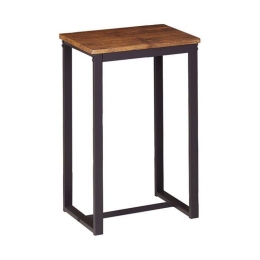 Σκαμπό Bar Henry ΕΜ9795,Β 40x30x60cm (Σετ 4τμχ) Dark Brown-Walnut Mdf,Μέταλλο
