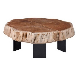 Τραπεζάκι Σαλονιού Siva ΕΑ7084 +/-70x65x33cm Anthracite-Natural Μέταλλο,Ξύλο