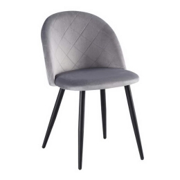 Καρέκλα Bella ΕΜ759,2 50x57x81cm Black Grey Σετ 4τμχ Μέταλλο,Ύφασμα